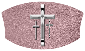 DNSWILL 517 SL SH OR Silver 3 Crosses Shimmer Orchid Background